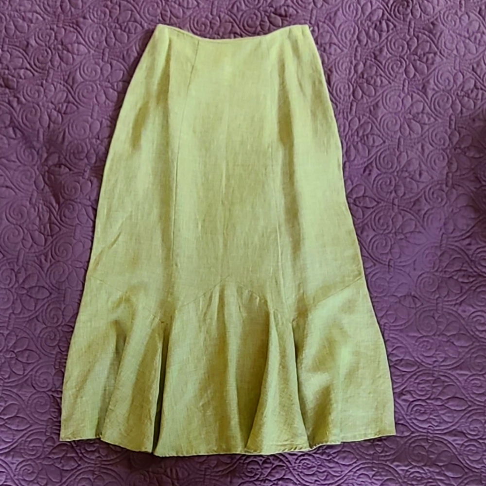 Karol Richardson p/s green linen skirt